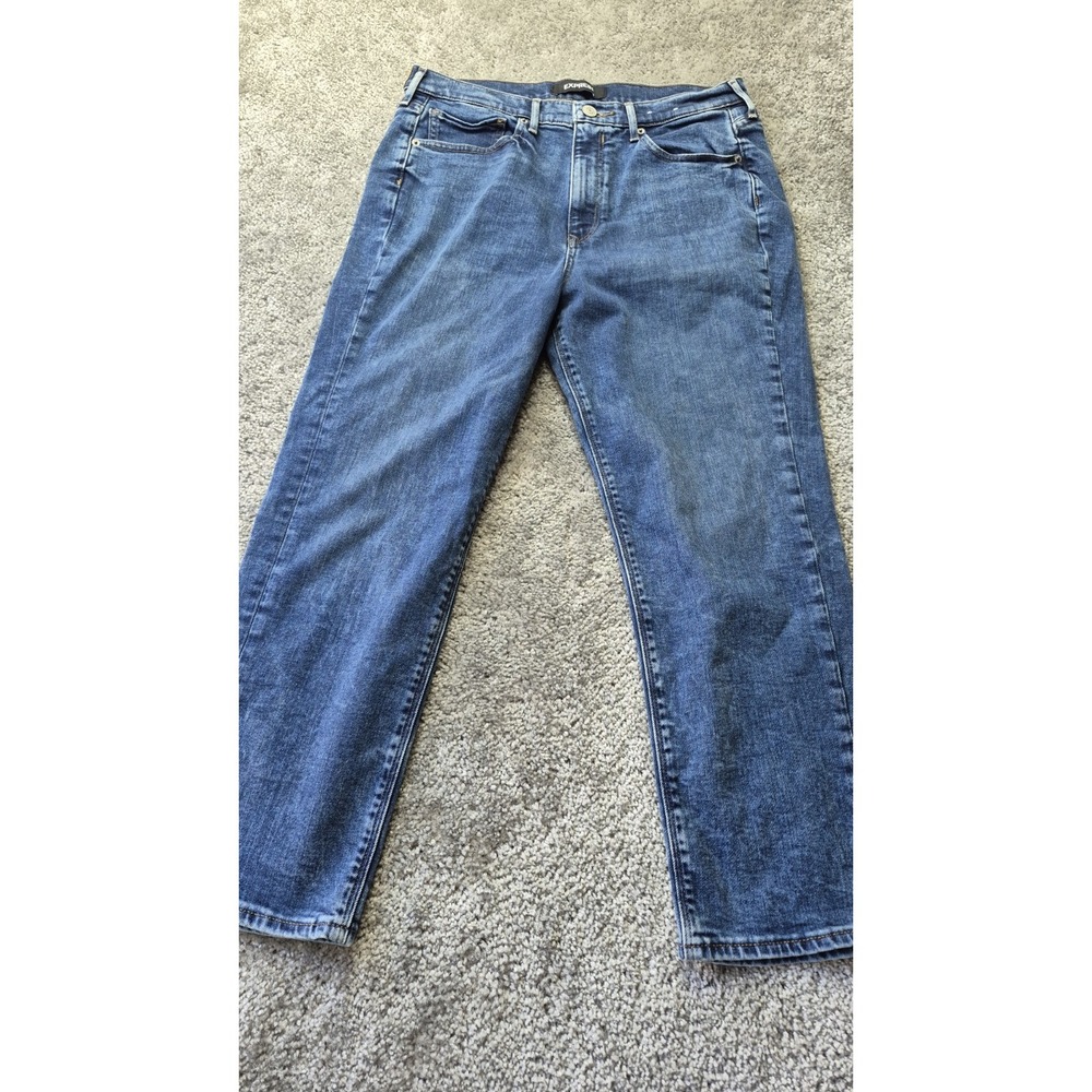 Express Jeans Womens 14R Mom Jean Super High‎ Rise Dark Wash Blue